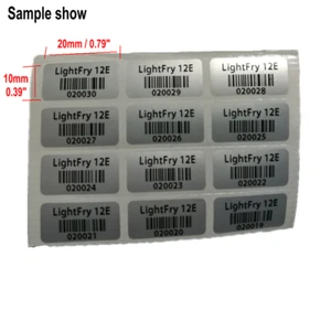 100 PIEZAS Pegatinas de Garantía Evidentes a Prueba de Manipulaciones Eliminadas Impresión Personalizada 20*10mm - Imagen 1 de 6