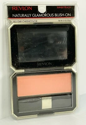 New in Package REVLON NATURALLY GLAMOROUS BLUSH-ON - Sunset Peach **RARE! - Image 1 of 3