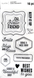 Encouragement Sayings & Frames Clear Stamp Set by Recollections 657345 NEW! - Picture 1 of 3