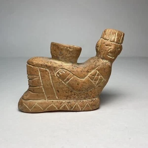 Mayan Style Rain Diety Chac Mool Figure Clay Pottery Aztec Statue Alter - Picture 1 of 7
