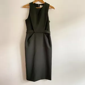 Dion Lee Sz 10 Dark Green Khaki Scuba Fabric Dress Formal Corporate Office - Picture 1 of 18