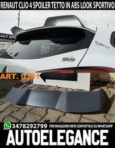 0381 ALETTONE PER RENAULT CLIO 4 IV LOOK RS CUP 2012-2018 SPOILER TETTO - Foto 1 di 12