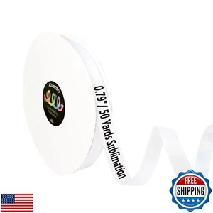 Kiumodiy Wärmeübertragung weiß Gurtband 20 mm/0,79 Zoll breit 50 Yards Polyester B - Bild 1 von 5