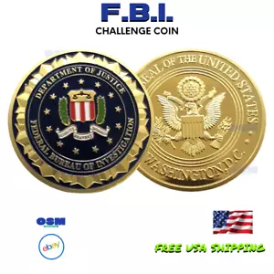 FBI Challenge Coin USA Federal Bureau of Investigation Washington DC - Foto 1 di 4