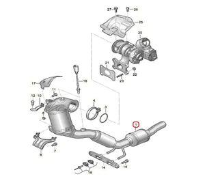 Original VW/Audi 5WA131723B Exhaust Pipe With Kat And Partilkelfilter A3 León - Picture 1 of 10