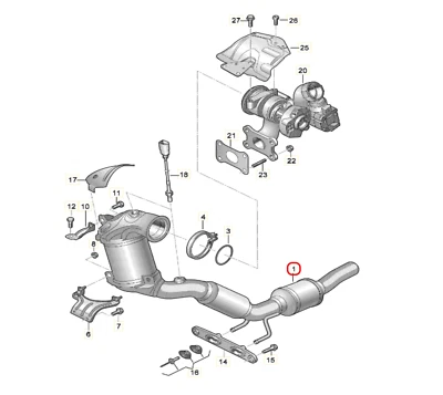 Original VW/Audi 5WA131723B Exhaust Pipe With Kat And Partilkelfilter A3 León - Image 1 of 4