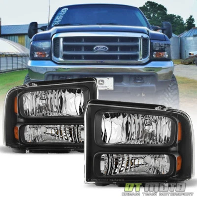 1999 - 2004 年福特 F-250 F-350 Super Duty Excursion Conversion 哈雷车头灯套装 — 第 1/4 张图片