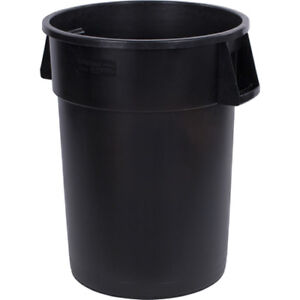 Carlisle 34103203 Round Waste Container - 32 Gallon Cap., Black, pack of 4