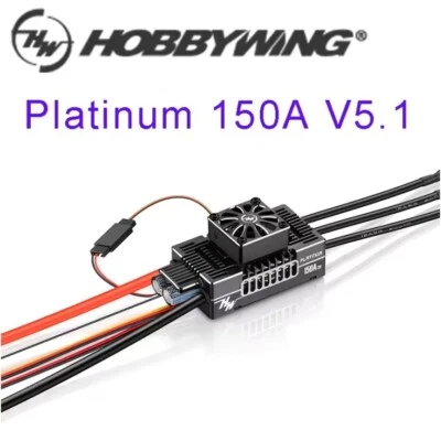Hobbywing Platinum HV 150A V5.1 5-8V/10A BEC 3-8S Brushless ESC Speed Controller - Image 1 of 4
