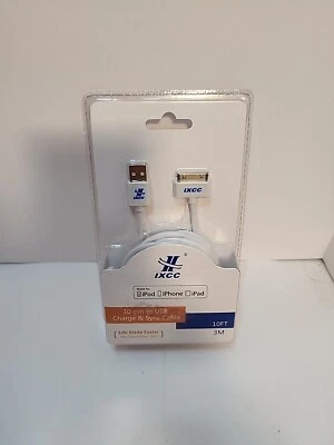 IXCC 30- PIN TO USB CHARGE & SYNC CABLE 10 FT 3M - Image 1 of 3
