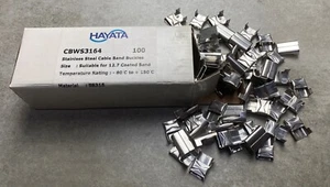 HAYATA CBWS3164 WING SEAL Buckle 316SS for 1/2" SUPER Coated Band, 100 Pc's Pkt - Picture 1 of 4