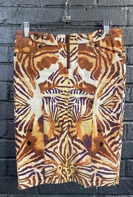 Falda lápiz vintage de mezclilla con estampado de cebra JUST CAVALLI Foto 1 de 3