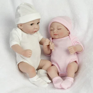 Realistic Reborn Baby Dolls Newborn Boy&Girl Doll Mini Full Body Vinyl Silicone - Picture 1 of 10