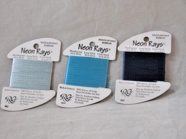 Rainbow Gallery Neon Rays NEW Lot of 3 Assorted Colors 10 yds each          F198 - Image 1 of 1
