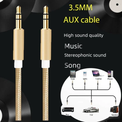  Audio Cable 3.5mm Jack  Speaker Line Aux Cable for iPhone Samsung Car Headphone - Image 1 of 4