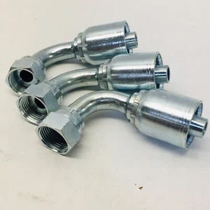 3 Stück 1/2" HYDRAULIKSCHLAUCH X 1/2" INNENGEWINDE JIC SCHWENKBAR 90º FITTING - Bild 1 von 7