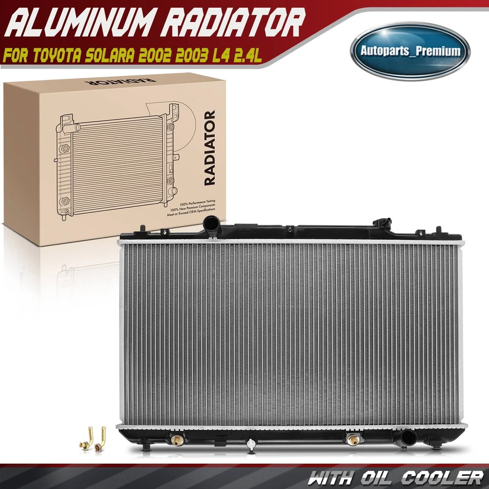 Radiador con enfriador de aceite para Toyota Solara 2002 2003 L4 2,4 L transmisión automática. Foto 1 de 4