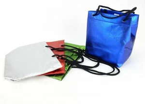 5 Gift Bags, Metallic Colors, Non-Woven, Rope Handles, Tissue, Sweda# TB1503 - Picture 1 of 10