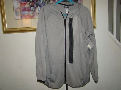 Everlast 男式 Tech 针织帽衫 Tabby 灰色 Heather 卫衣 跑步 尺寸 XL 全新带标签 — 第 1/4 张图片