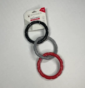 NEW Spyder Triple Ring Chew Tug Dog Toy black gray red - Picture 1 of 6