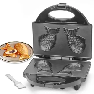 Electric Taiyaki Fish Waffle Maker Non-Stick Korean Bungeoppang Pan with Recipe - Picture 1 of 8