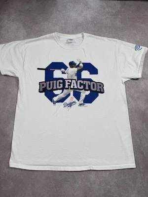 Los Angeles Dodgers Shirt XL Puig Factor 66 MLB Baseball Mens White Gildan Tee - Image 1 of 4