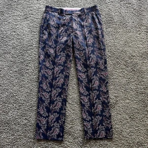 G/FORE Golf Paisley Print Golfhose Pink Lila Stretch Chino Herren Größe 32/32 - Bild 1 von 9