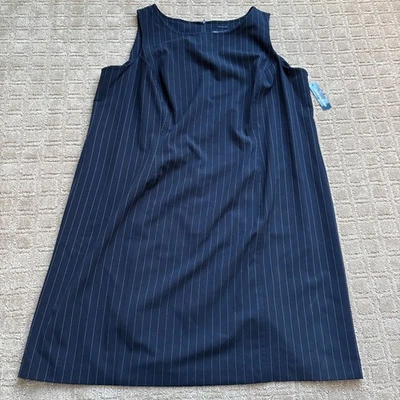 Vestido recto Lane Bryant a rayas sin mangas para mujer 24 azul marino nuevo con etiquetas elástico Foto 1 de 4