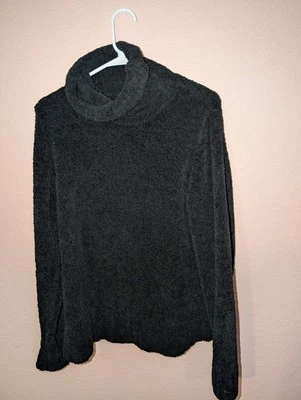 Columbia 毛衣女式中号黑色套衫高领长袖柔软 — 第 1/4 张图片