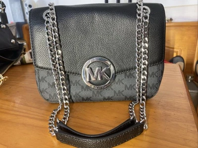 Michael Kors PVC & Leather Fulton Medium NS Flap Shoulder Bag Black - Image 1 of 4