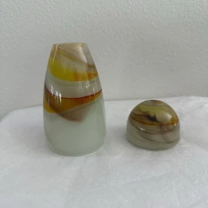 Vintage Art Deco Akro Agate Slag Glass Parts for Smoke Stand Lamp - Cadmium Glow - Picture 1 of 20