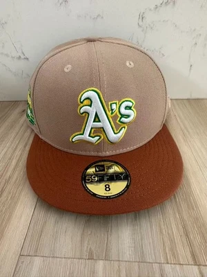 New Era 59FIFTY Oakland A’s Tan Brown Fitted Hat Size 40th Anniversary 1968–2008 - Image 1 of 2