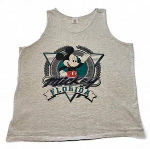 Vintage 90er Mickey Mouse Florida Tank Top Gr. XL grau MÄNGEL Boxy Fit - Bild 1 von 5