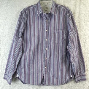 Camisa J Crew Para Hombre Grande Azul Rojo Blanco Rayas Botón Delantero Manga Larga Algodón - Imagen 1 de 10