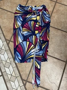 vintage Uptown U.S.A colorful abstract print wrap skirt #sophisticated - Picture 1 of 8