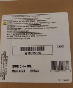 W10335056 Whirlpool Washer Water Level Switch - Picture 1 of 1