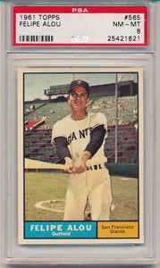 1961 Topps Baseball Felipe Alou (serie High Number) (#565) PSA8 PSA - Imagen 1 de 2
