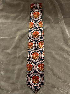 Master Mason Firefighter Square Compass Necktie Fraternity Blue Tie NEW! - Picture 1 of 2