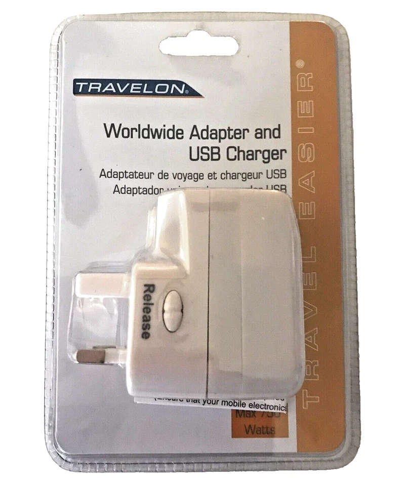 NIP Travelon Worldwide Adapter & USB Charger Compatible 150 Countries Orig 39.99 - Image 1 of 4