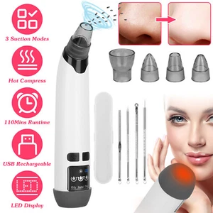 Rechargeable Facial Pore Blackhead Remover Vacuum Suction Extractor w/ 5 Probes - Picture 1 of 16