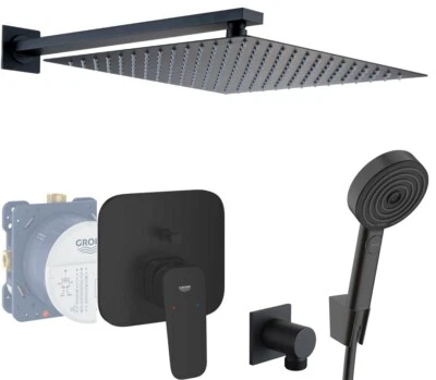 GROHE Cubeo Armatur  Duschset Duschsystem Unterputz Regendusche matt Black C1 - Bild 1 von 4