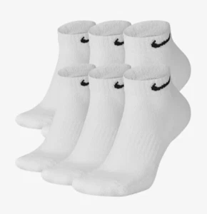 NUEVO PAQUETE DE 6 calcetines bajos de entrenamiento acolchados para todos los días Nike talla L para hombre SX7672-100 - Imagen 1 de 5