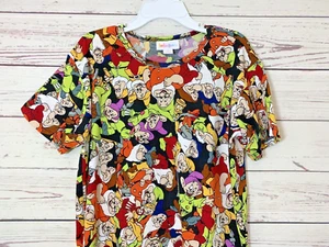 LuLaRoe Disney Snow White and the Seven 7 Dwarfs Shirt Youth size 8 Multicolor - Picture 1 of 6