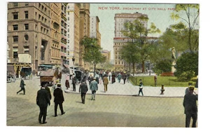 Alte Postkarte - Broadway im Rathauspark, New York - Theodor Eismann - Serie 6 - Bild 1 von 2