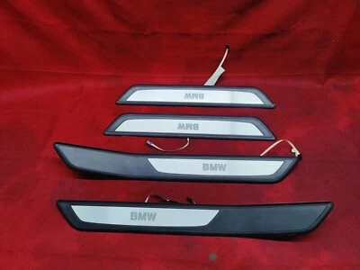 BMW 740 750 760 FRONT REAR LEFT RIGHT DOOR STEP SILL SCUFF PLATE COVER LIGHTED - Imagem 1 de 4