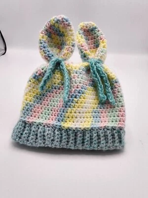 handmade crochet bunny baby hat - Image 1 of 4