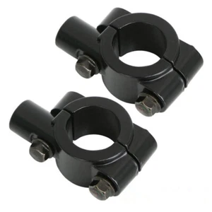 2PCS Motorcycle Handlebars Reflector Bracket Rear View Camera Mirror Black - Photo 1 sur 4