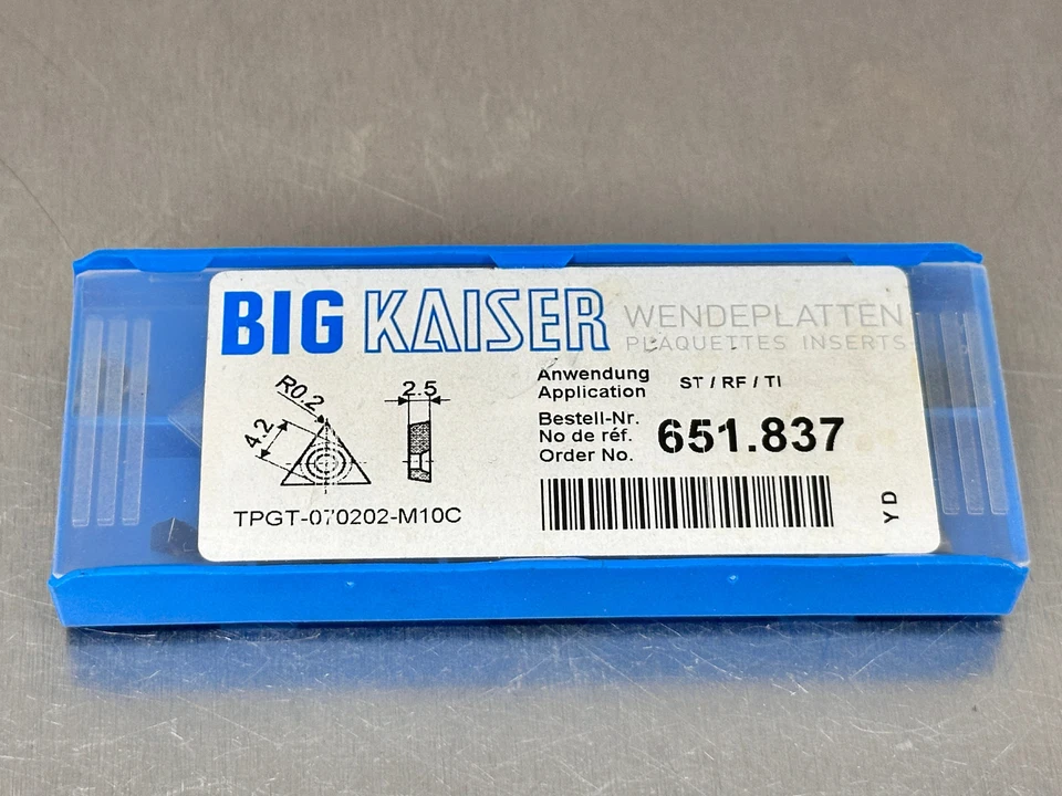 Kaiser 651.833 Carbide Insert Boring TPGT 070202 P10C (Pack of 7)