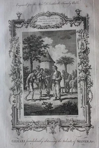 Original antiker Druck GEHAZI STIEHLT TALENTE AUS SILBER, Southwell's Bibel 1774 - Bild 1 von 3