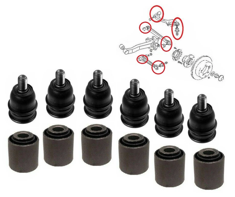 Rear Control Trailing Arm Bushes Bushings Ball Joints fits Mitsubishi 3000GT - Image 1 of 1